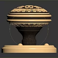 Elegant Wooden Stone Furniture Knob With Intricate Carved Patterns And Classic Design