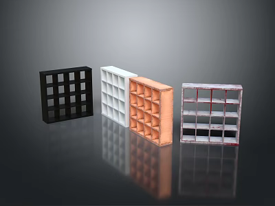 Open Design Shelving Units In Multiple Colors For Modern Storage And 3d model
