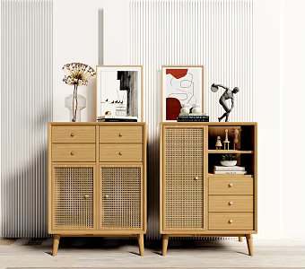 Nordic Side Cabinet Side Cabinet Decorative Painting 3d model