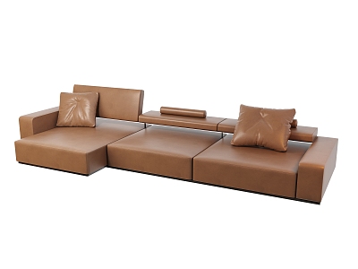 Modern Italian Multiplayer Sofa Living Room Sofa Leather Sofa 3d model