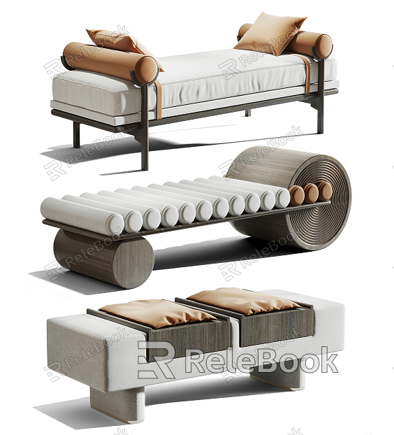 Modern sofa stool bench combination model