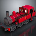 Detailed Red Vintage Steam Train Model With Classic Chimney And Wheels