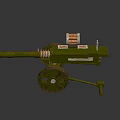 Historical Military Cannon Weapon Design With Long Metal Barrel And Spoked Wheels
