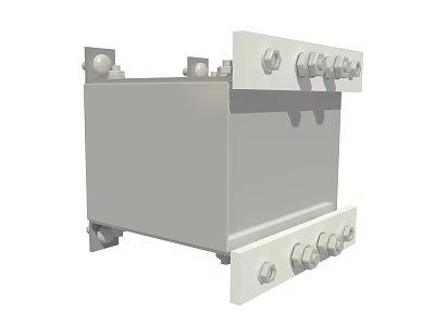 Heavy Duty Industrial Equipment Metal Enclosure With Bolted Structure And Machinery Components 3d model