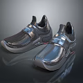 Modern Stylish Sneakers With Mesh Upper And Metallic Design For Daily Wear