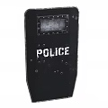 Black Police Shield With Metal Rivets And POLICE Lettering Design