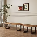 Modern retro rattan stool 3d model