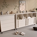 Modern Cream Style Cabinet Whole Cabinet Sideboard Cabinet Balcony Cabinet Storage Cabinet Entrance Cabinet 3d model