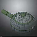 Architectural Dome Building Structure With Green Grid Frame And Transparent Panels 3d model