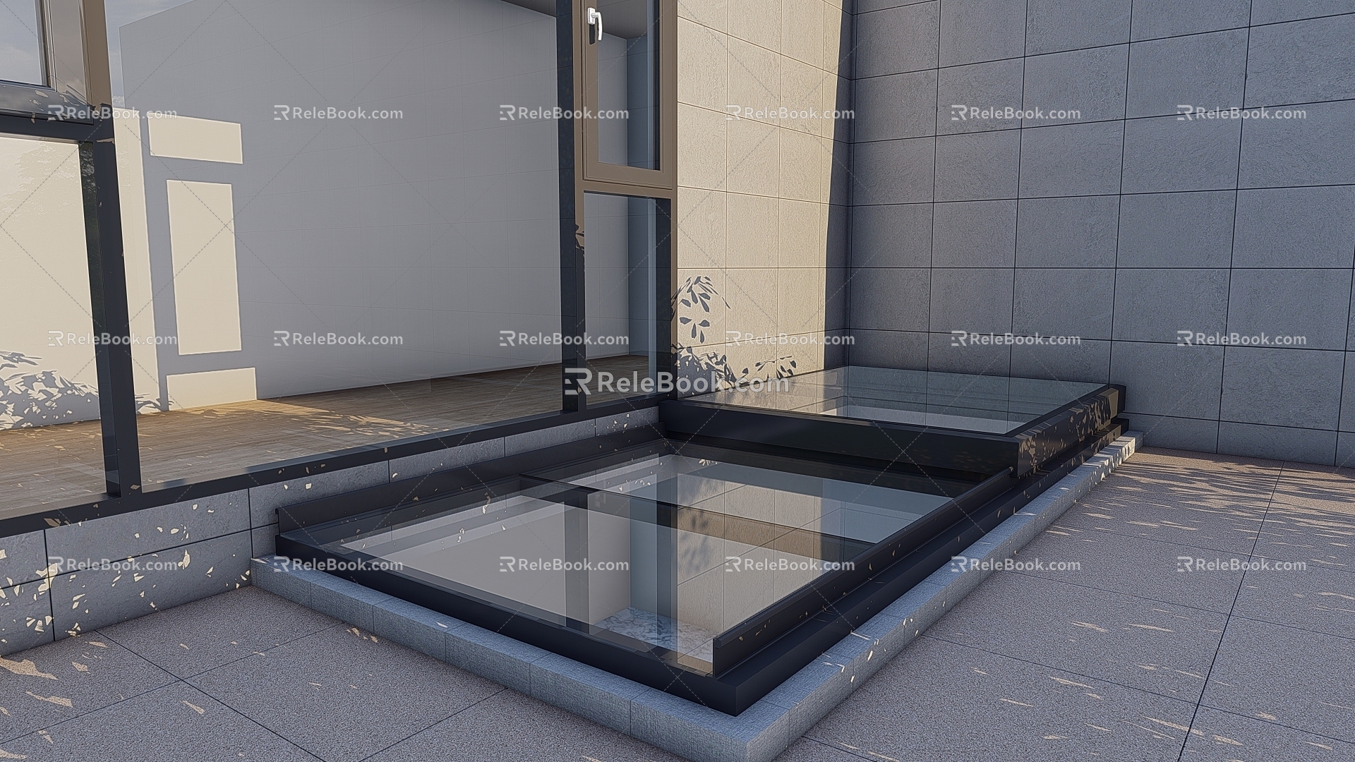 Lighting well split translation skylight 3d model