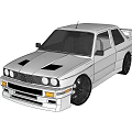 Classic Sports Car With Retro Design Black Wheels Rear Spoiler And Front Air Intakes