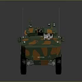 Military Armored Vehicle With Six Wheels Camouflage Paint And Top Mounted Weapon