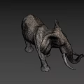 Realistic African Elephant With Large Ears Ivory Tusks And Rough Skin