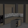 Modern Kitchen Interior Design With Cabinets Island Marble Countertop And Wine Rack