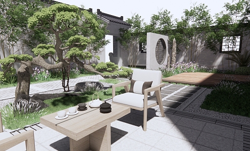 New Chinese Courtyard Landscape 3d model