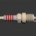 Modern spark plug electric spark plug screw hardware 3d model