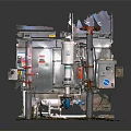 Industrial Processing Equipment With Metal Structure Pipes Valves And Control Panels