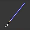 Detailed Blue Lightsaber With Black Hilt And Glowing Blade Display Scene