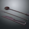 Vintage Metal Cooking Utensils Including Spoon Tongs And Scissors For Home Use