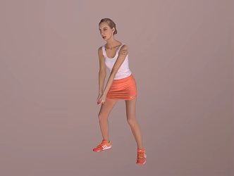 Casual Sports Volleyball Women Fashion Sports Wear 3d model