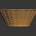 Round Shaped Yellow Woven Basket For Household Storage And Organizing Items