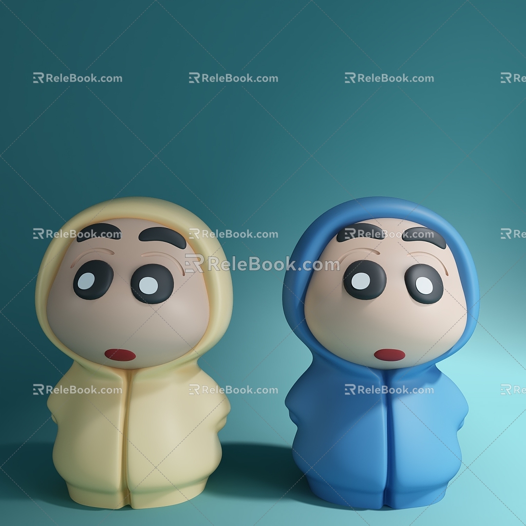 Modern hand-made doll in the raincoat crayon small new ornaments 3d model