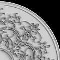 Ornate Circular Ceiling Medallion With Intricate Scroll And Floral Patterns For Elegant Ceiling Lighting 3d model