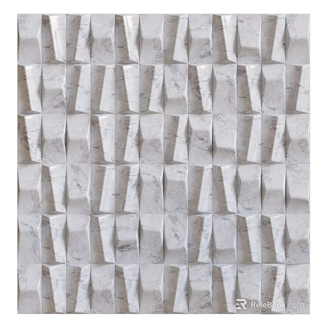 Decorative Marble Wall With Geometric 3D Pattern And Textured Design 3d model