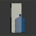 White Electronic Water Dispenser With Large Blue Water Jug For Home Use