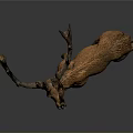 Realistic Deer Sculpture With Large Antlers Open Mouth And Standing Pose