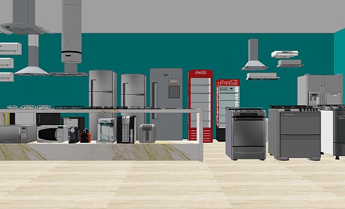 Modern electrical home appliances combination 3d model