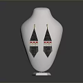 Elegant Fashion Earrings With Black Red Design And Tassel Details