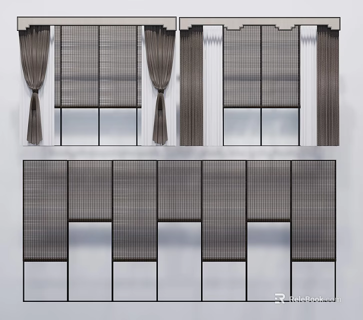 Stylish Modern Window Blinds Design For Home Interior Light Control 3d model