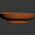 Orange Round Ceramic Bowl With Smooth Glaze For Daily Household Use