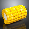 Fresh Yellow Corn with Plump Juicy Kernels and Shiny Texture 3d model