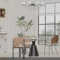 Elegant Bright French Style Dining And Living Room Interior With Comfortable Furniture And Spacious Windows