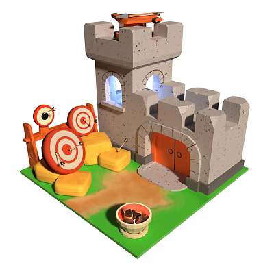 Modern Cartoon Building Cartoon Castle 3d model Modern Cartoon Building Cartoon Castle 3d model