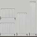 Modern White Radiators in Various Sizes Wall Mounted in Home Interior 3d model