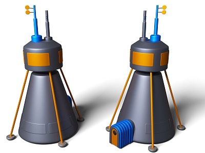 Cartoon style lookout space base lookout cartoon space observation tower 3d model