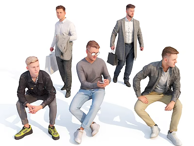 Men Business People Business People Boss President Manager General Manager Accounting Sitting People Workers Office Workers Leisure People Students 3d model