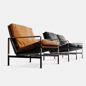 Modern Recliner Metal Lounge Chair Single Sofa 3d model