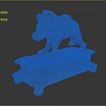 Decorative Bronze Boar Statue With Intricate Details On Greenish Patina Plinth