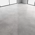 Gray Concrete Floor with Smooth Polished Surface in Modern Indoor Space and Black Windows