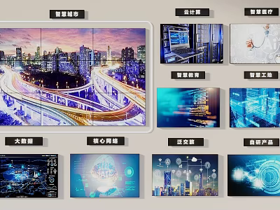 Smart City Digital Platform With Big Data IoT Cloud Computing And Intelligent Transportation 3d model