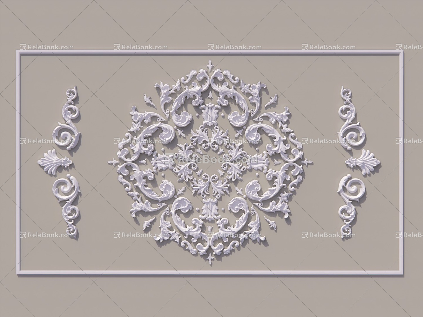 Gypsum Corner Gypsum Carved Decoration 3d model