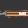 Sci Fi Mechanical Handheld Weapon Design Featuring Orange Gray Components Grip And Barrel