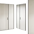 Modern Interior Sliding Doors With Mesh Glass Panels And Sleek Metal Handles