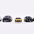 Audi Car Models Collection Featuring Various Styles And Brand Logo 3d model