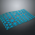Blue Perforated Mat Featuring Irregular Hole Pattern And Modern Design Structure 3d model