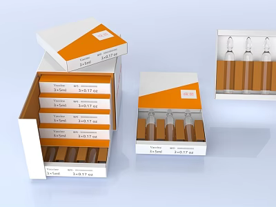 Medical Devices Packaging Boxes For Ampoules With Various Dosages Specifications 3d model